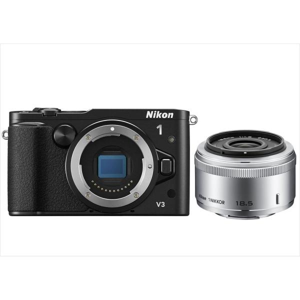 ニコン Nikon V3 ブラックボディ 18.5mm 1.8 シルバー 単焦点 レンズセット ミラ...