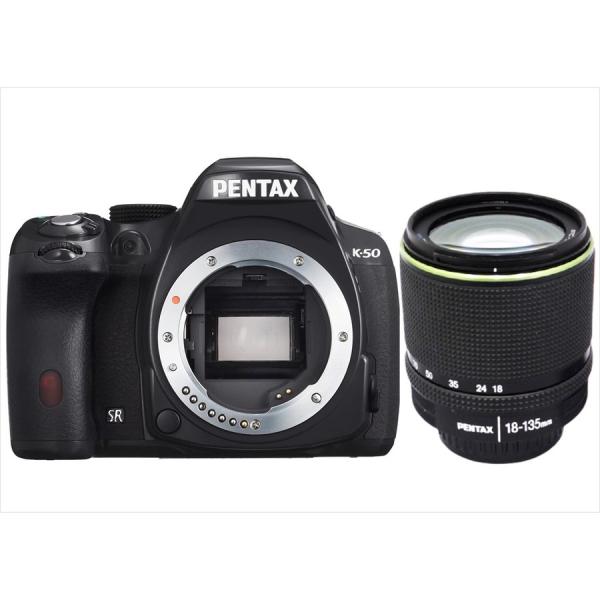 ペンタックス PENTAX K-50 18-135mm 高倍率 レンズセット ブラック デジタル一眼...