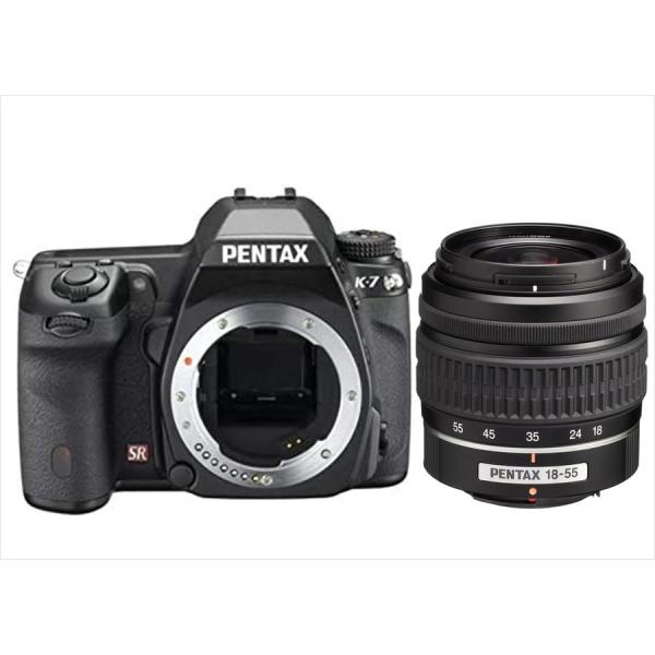 ペンタックス PENTAX K-7 18-55mm 標準 レンズセット ブラック カメラ 中古 デジ...