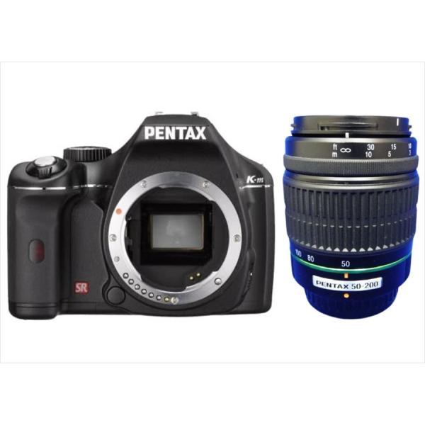 ペンタックス PENTAX K-m 55-200mm 望遠 レンズセット ブラック デジタル一眼レフ...