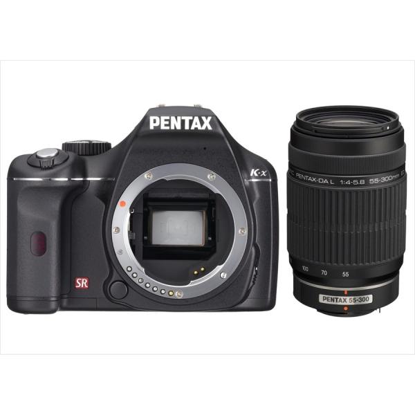 ペンタックス PENTAX K-x 55-300mm 望遠 レンズセット ブラック デジタル一眼レフ...