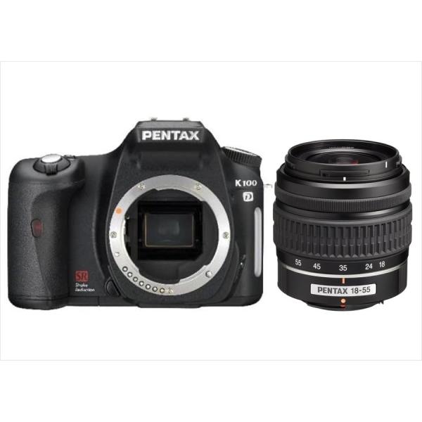 ペンタックス PENTAX K100D 18-55mm 標準 レンズセット ブラック カメラ 中古 ...