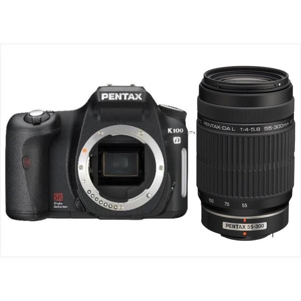 ペンタックス PENTAX K100D 55-300mm 望遠 レンズセット ブラック デジタル一眼...