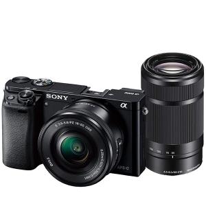 ソニー SONY α6000 ILCE-6000 ダブルレンズセット ブラック ミラーレス カメラ レンズ 中古