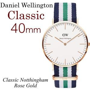 Daniel Wellington ダニエルウェリントン 腕時計 メンズ 40mm NATO Classic Nottingham 0108DW ローズゴールド ナイロン 人気 ブランド dw_11｜cameron