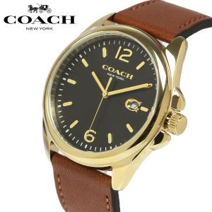 COACH コーチ 腕時計 メンズ 革ベルト レザー 41mm 男性用 ブランド 人気 ゴールド ブラウン ブラック グレイソン 14602586｜cameron