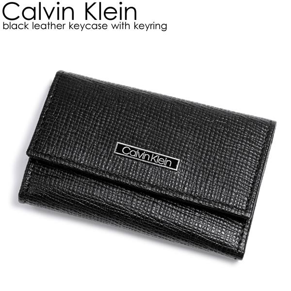 Calvin Klein メンズ キーケース レザー ブランド ブラック 6連 シンプル キーリング...