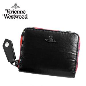 VivienneWestwood ヴィヴィアンウエストウッド 財布 二つ折り 革 ユニセックス チェック レッド ブラック ミニ｜cameron