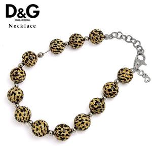 【訳あり商品】 DOLCE＆GABBANA D&G ドルチェ＆ガッバーナ ドルガバ JEWELS エレガント ゴージャス レオパードボール　豹柄 ネックレス DJ0653｜cameron