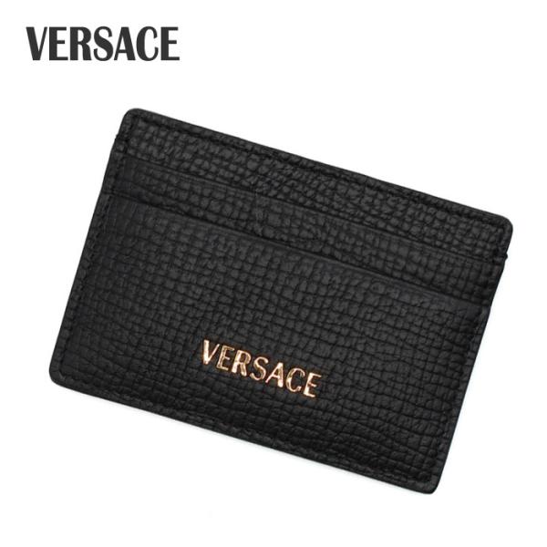 VERSACE ヴェルサーチ 財布 カードケース カードホルダー ブラック レザー 牛革 メンズ レ...