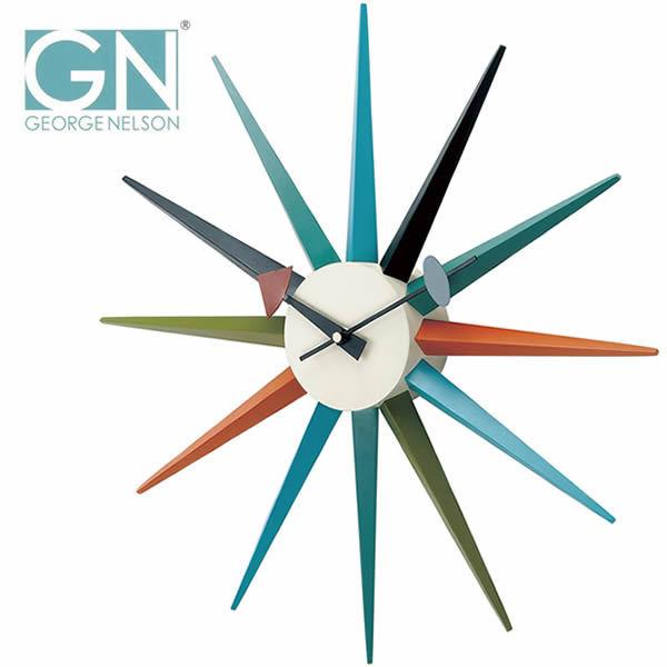 George Nelson ジョージ・ネルソン サンバースト・クロック 掛け時計 時計 カラフル イ...