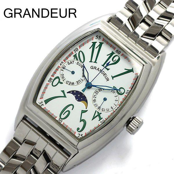 グランドール GRANDEUR 腕時計 メンズ ムーンフェイズ GSX018W1 ホワイト
