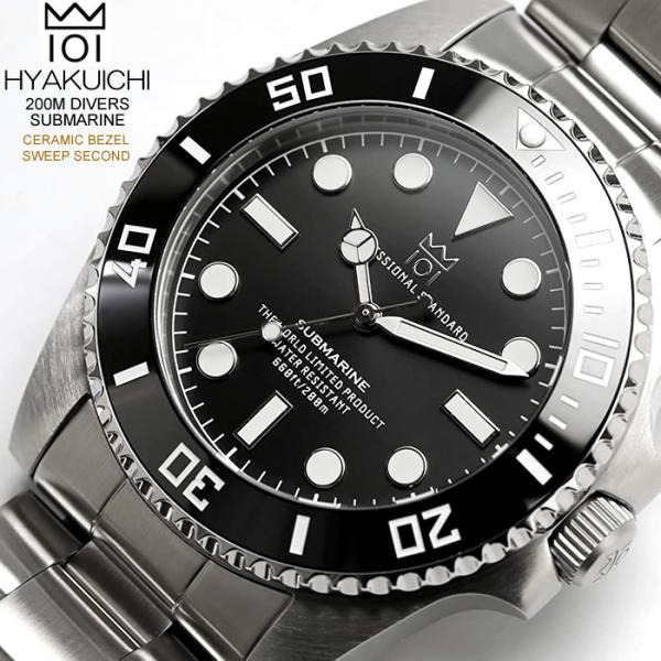 HYAKUICHI ヒャクイチ 101 ダイバーズウォッチ 腕時計 メンズ 防水 限定モデル 20気...