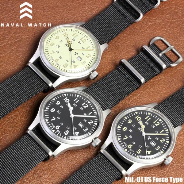 ナバルウォッチ 腕時計 メンズ ミリタリー ウォッチ スイス製ムーヴメント 5気圧防水 アウトドア ...