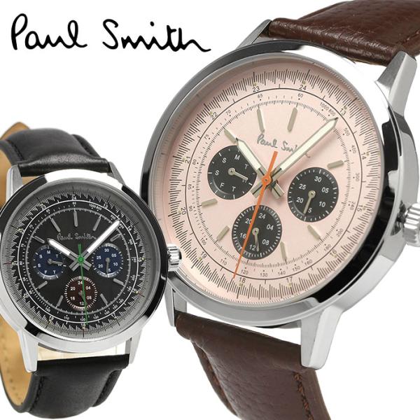 ポールスミス 腕時計 メンズ マルチカレンダー レザー ベルト ブラック ベージュ クオーツ ギフト...