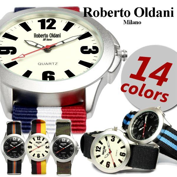 【訳あり・箱なし】RobertoOldani ロベルトオルダーニ 腕時計 ウォッチ NATO ナイロ...