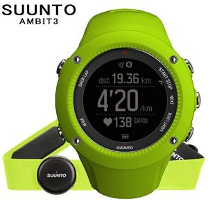 訳あり・スリーブなし SUUNTO スント 腕時計 時計 GPS スポーツウォッチ 防水 充電式 GPS機能 心拍ベルト付き ライム グリーン アンビット3 ラン HR SS021261000｜cameron