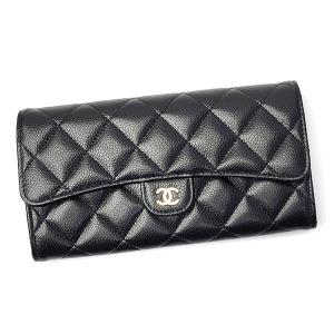 シャネル 財布 レディース CHANEL クラシック ロングフラップウォレット AP0241 Y01864 C3906 ブラック ゴールド金具｜camino-japan