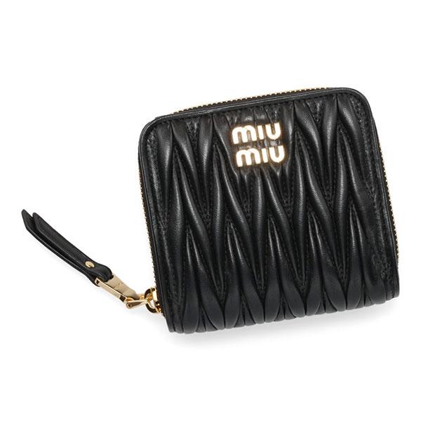 ミュウミュウ 財布 レディース miumiu マテラッセレザー 5ML522 2FPP NERO ブ...