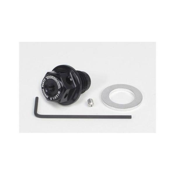 SP武川 アルミドレンボルト/ネオジウム磁石付/M12×P1.5（ブラック） SP TAKEGAWA