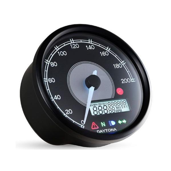 デイトナ 汎用 VELONA（TM） 電気式スピード＆タコメーターφ80 200km/h ブラックボ...