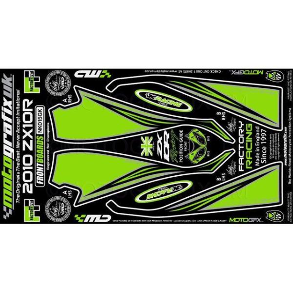 モトグラフィックス ZX-10R NINJA ボディパッド フロント グリーン/ブラック MOTOG...