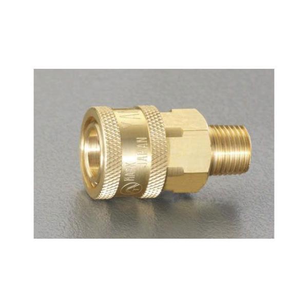 エスコ R 1/2” 雄ねじカップリング（中圧用/真鍮） ESCO