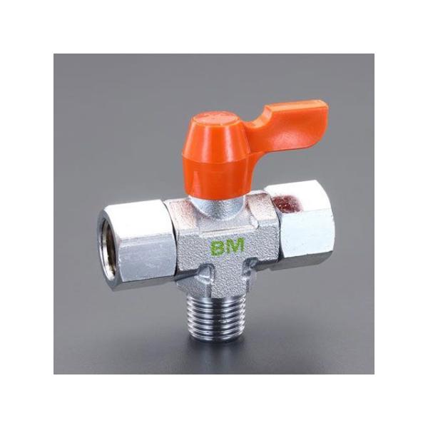 エスコ R 1/4”xRc1/4” ミニボールバルブ（3方） ESCO