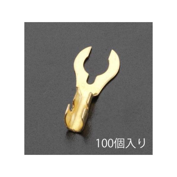 エスコ 0.50-1.25mm2/4mm クワ形端子（100個） ESCO 車 自動車