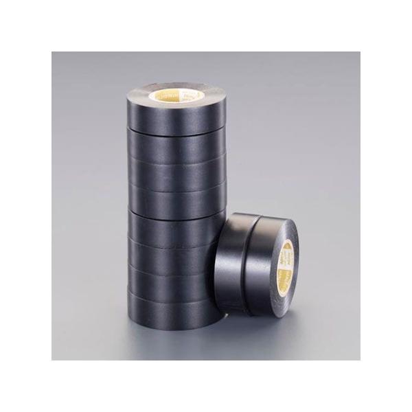エスコ 19mmx20m ビニール粘着テープ（ハーネス用）（黒/10巻） ESCO