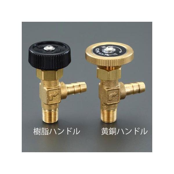 エスコ R1/8”xφ7mm ニードルバルブ（ステム型/黄銅ハンドル） ESCO
