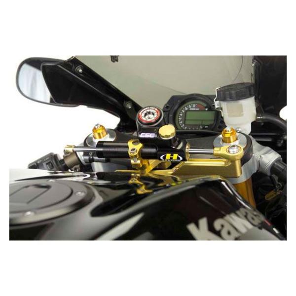 ハイパープロ ZX-10R CNCステアリングダンパーステーSET 75mm ブラック HYPERP...