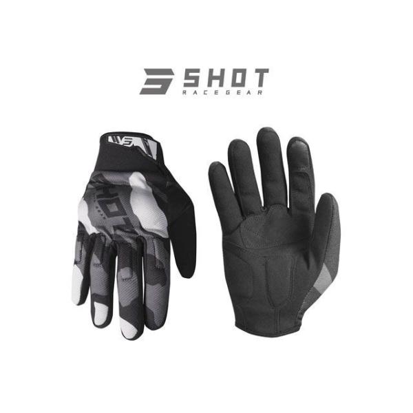 正規品／SHOT RACE GEAR プロテクショングローブ（カモグレー） サイズ：L SHOT R...