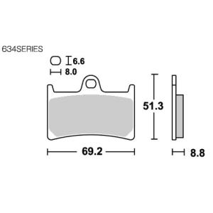 正規品／エスビーエス ブレーキパッド 634HS ストリートエクセル（シンター） SBS バイク｜camp