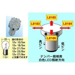 正規品／エム＆エイチ L8186 R&amp;W L・ビーム ストップ/テール用 ナンバー照明付 レッド＆ホ...