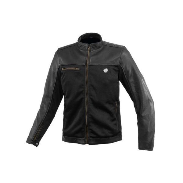 コミネ 2023春夏モデル JK-166 ハーフレザーメッシュジャケット（ブラック） サイズ XL ...