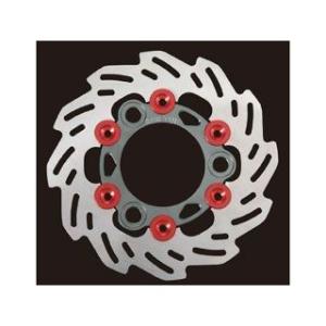 シフトアップ 160mm ウェーブフローティングディスクローター カラー スモークガンメタ/レッドピ...