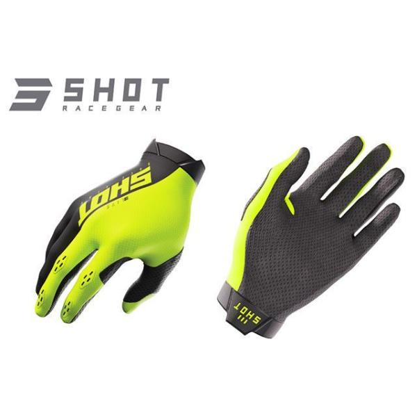 正規品／SHOT RACE GEAR グローブ LITE（ネオンイエロー） サイズ：M SHOT R...