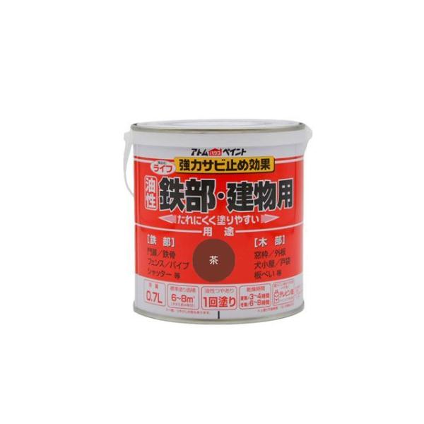 アトムハウスペイント ライフ（油性鉄部・木部用）0.7L茶 ATOM HOUSE PAINT