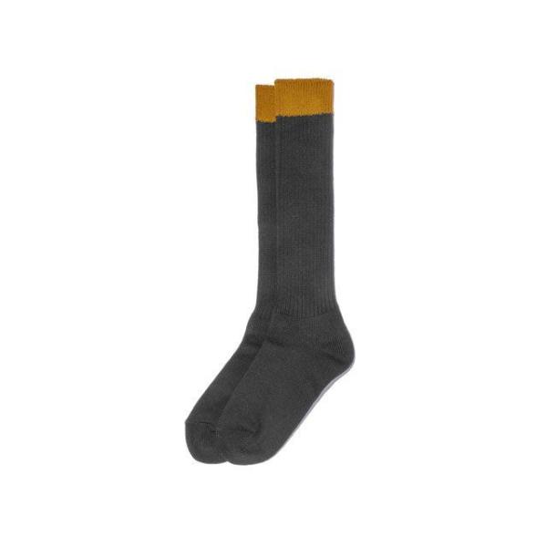 正規品／カドヤ ALTER KEIS BOOTS SOCKS（チャコールグレー/イエロー） サイズ：...