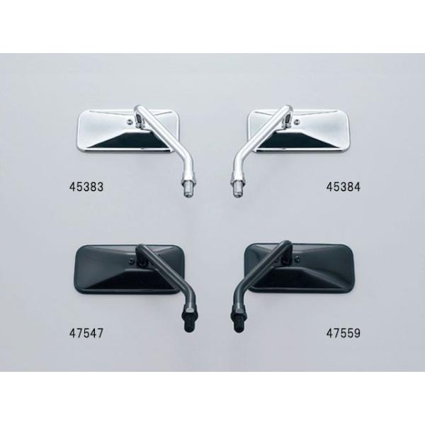 デイトナ 汎用 ショートステムミラー 右ネジ（M10×P1.25） スクエア タイプ 左用 カラー ...