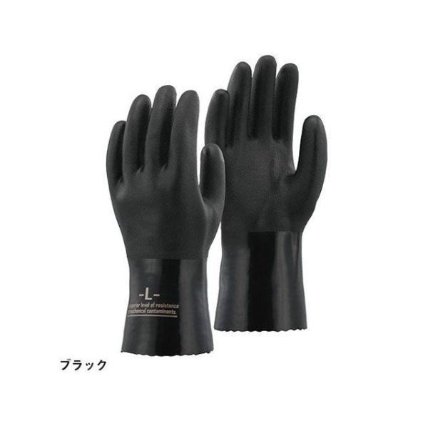 おたふく手袋 オタフク A-208 黒 PVCオイルレジスタント 3双組 サイズ M OTAFUKU...