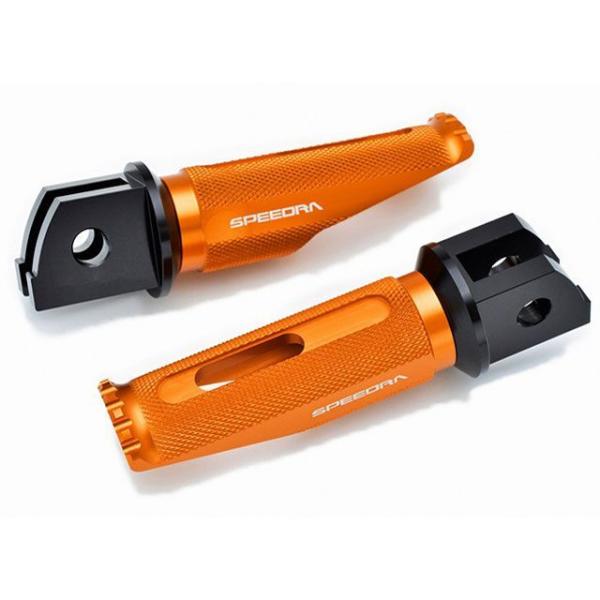 SPEEDRA X350 アルミ削り出しステップ レーシングタイプ ライダー側 カラー オレンジ S...