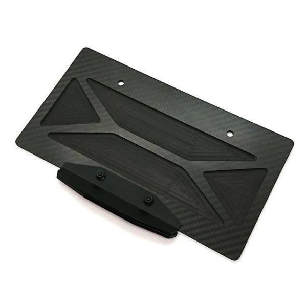 Fixe design 汎用 CFRP ライセンスプレートベース トラペゾイド バックサイドポケット...