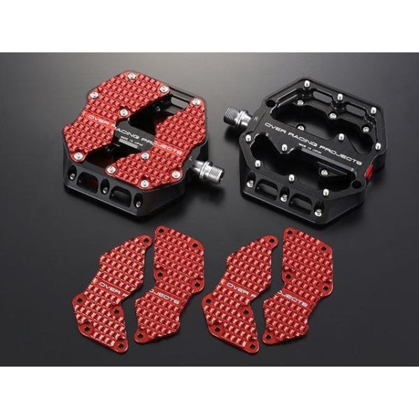 オーバーレーシング CT125 フラットペダル ラージ（ブラック/レッド） OVER RACING ...