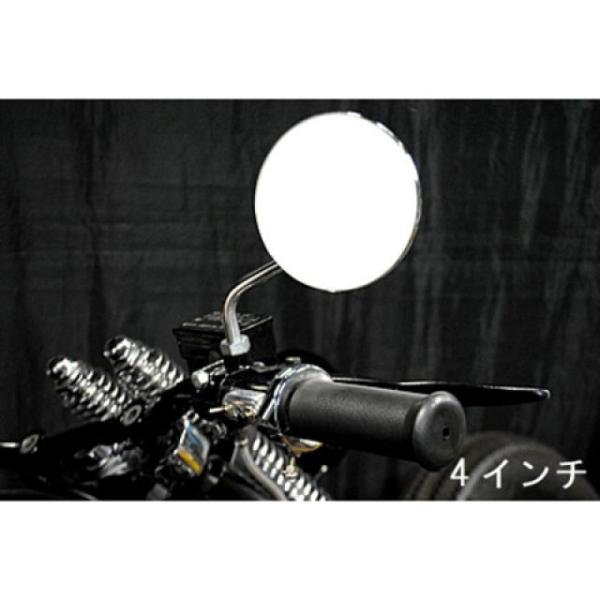 部品屋K&amp;W JAZZ50 JAZZ50用ラウンドミラー 仕様 右用4インチ K&amp;W バイク