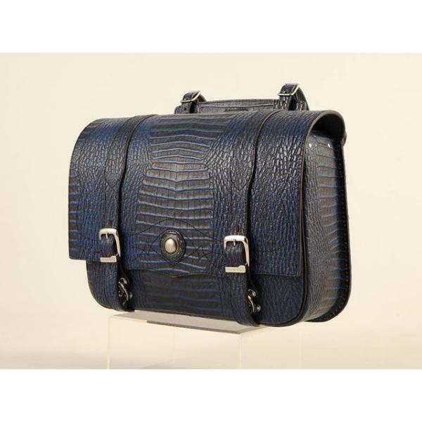 デグナー SB-48 ウィンカー避け クロコエンボスサドルバッグ カラー ブルー DEGNER