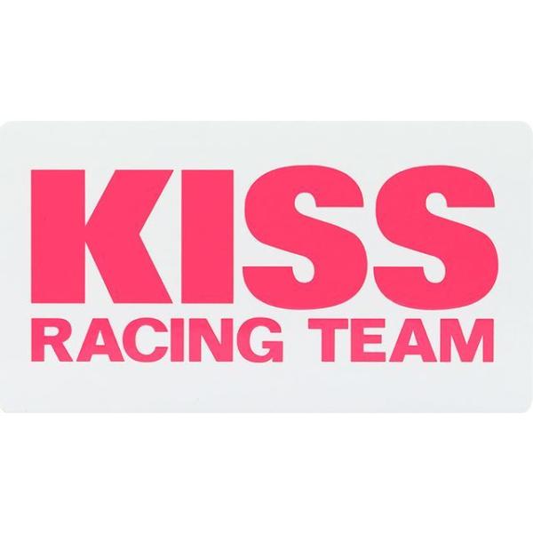キッスレーシング KISS Racing チームステッカー（白ベース/ピンク文字） サイズ S（55...