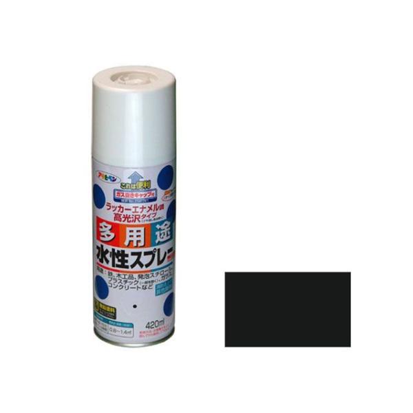 正規品／アサヒペン 水性多用途スプレー 420mL（ツヤ消し黒） asahipen 日用品