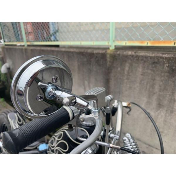 カスタムテック ハーレー マスターピポット用 ステムミラー（ショート） 仕様 4インチ KUSTOM...